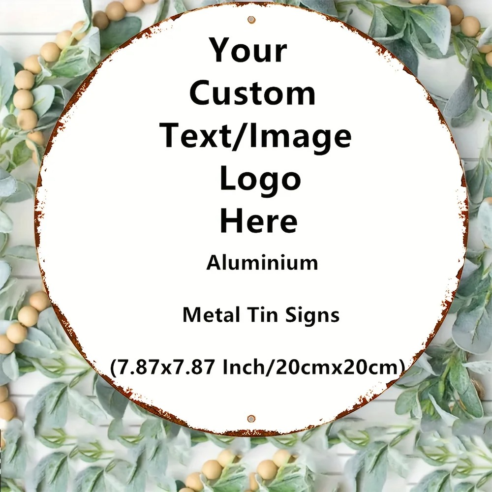 Custom Round Tin Sign - Vintag - Home Office Logo reseña y precio