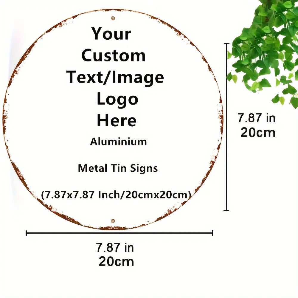 Custom Round Tin Sign - Vintag - Home Office Logo reseña y precio