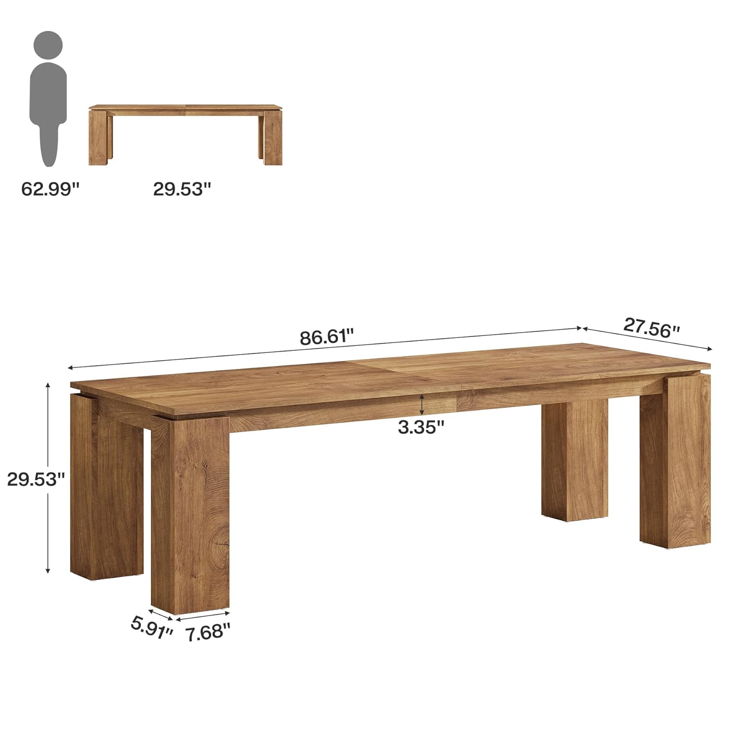 86-Inch Wood Two-Person Desk,  - Home Office With Two Desks reseña y precio