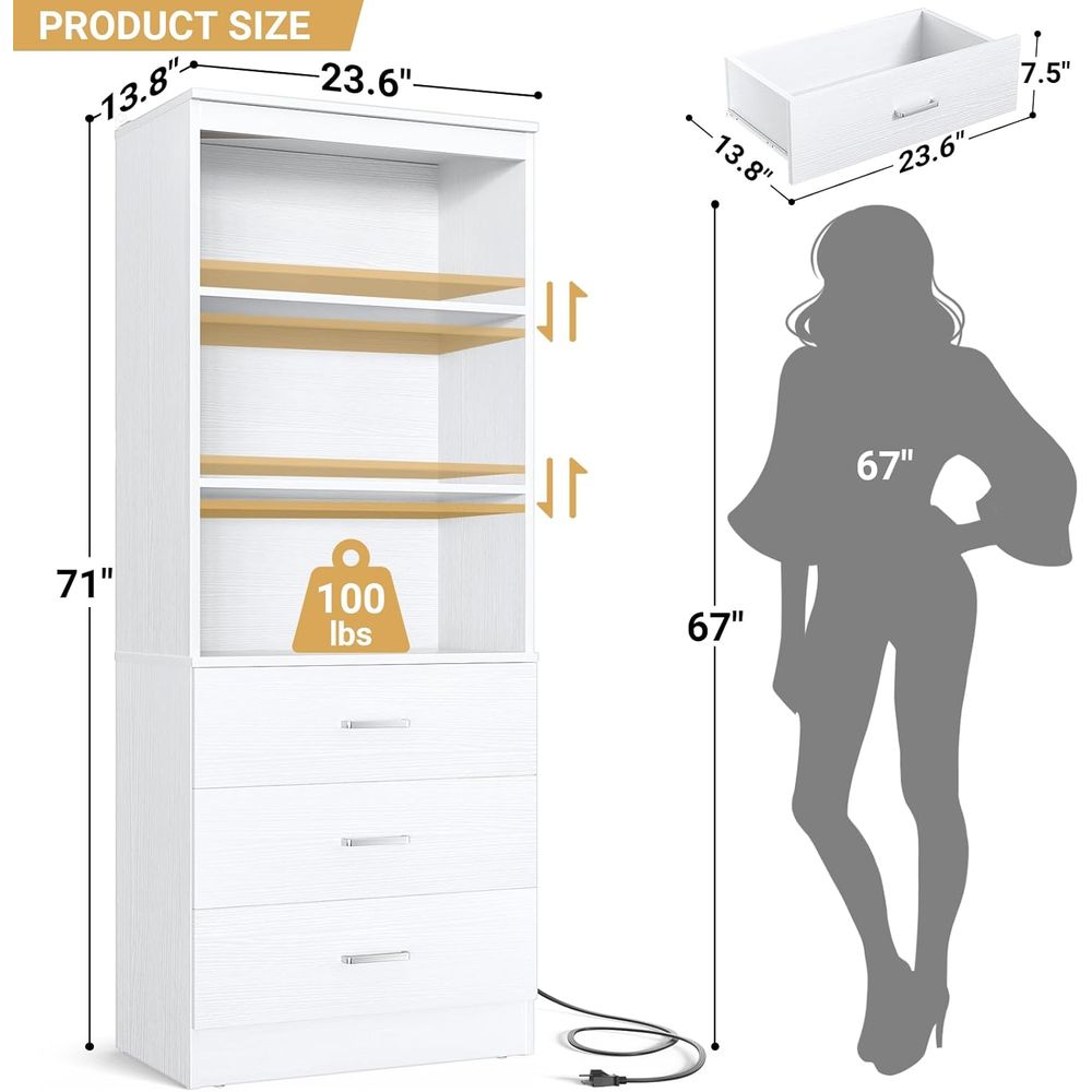 6-Tier White Wooden Bookshelf  - Home Office With Bookshelves reseña y precio