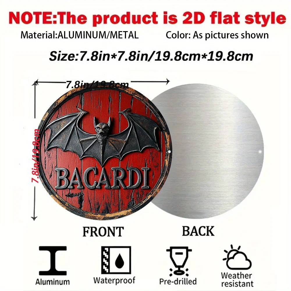 Tin Sign - Bacardi Bat Logo Me - Home Office Logo reseña y precio