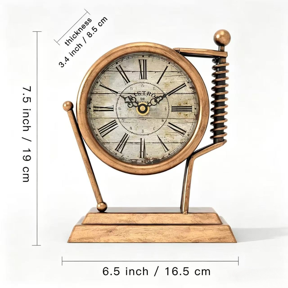 Retro Metal Desk Clock Vintage - Home Office Industrial Style reseña y precio