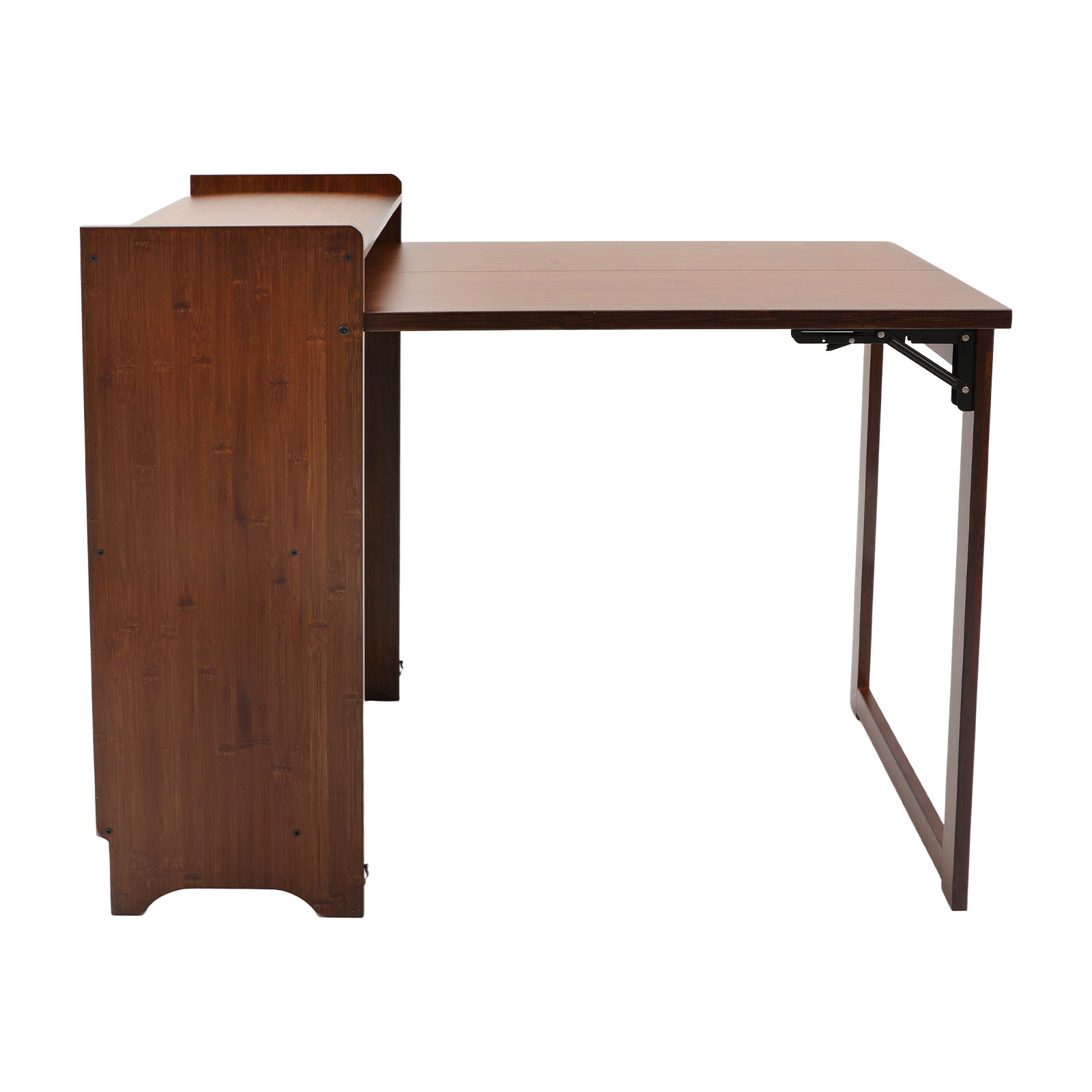 Walnut Color Folding Desk with - Home Office Hideaway Desk reseña y precio